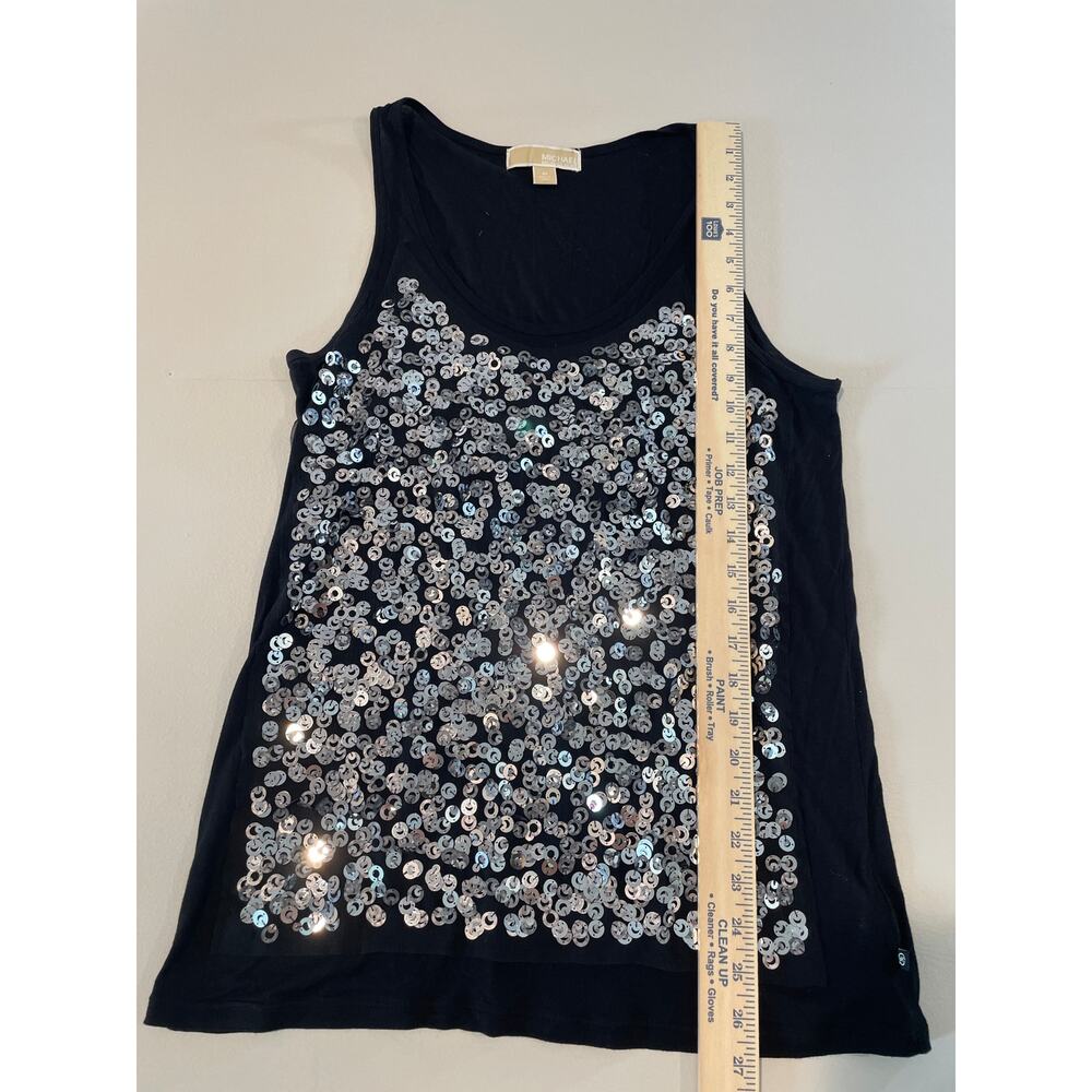 Michael Kors Sleeveless Top – Black with Silver Sequin Detail – Size M - Picture 4 of 7